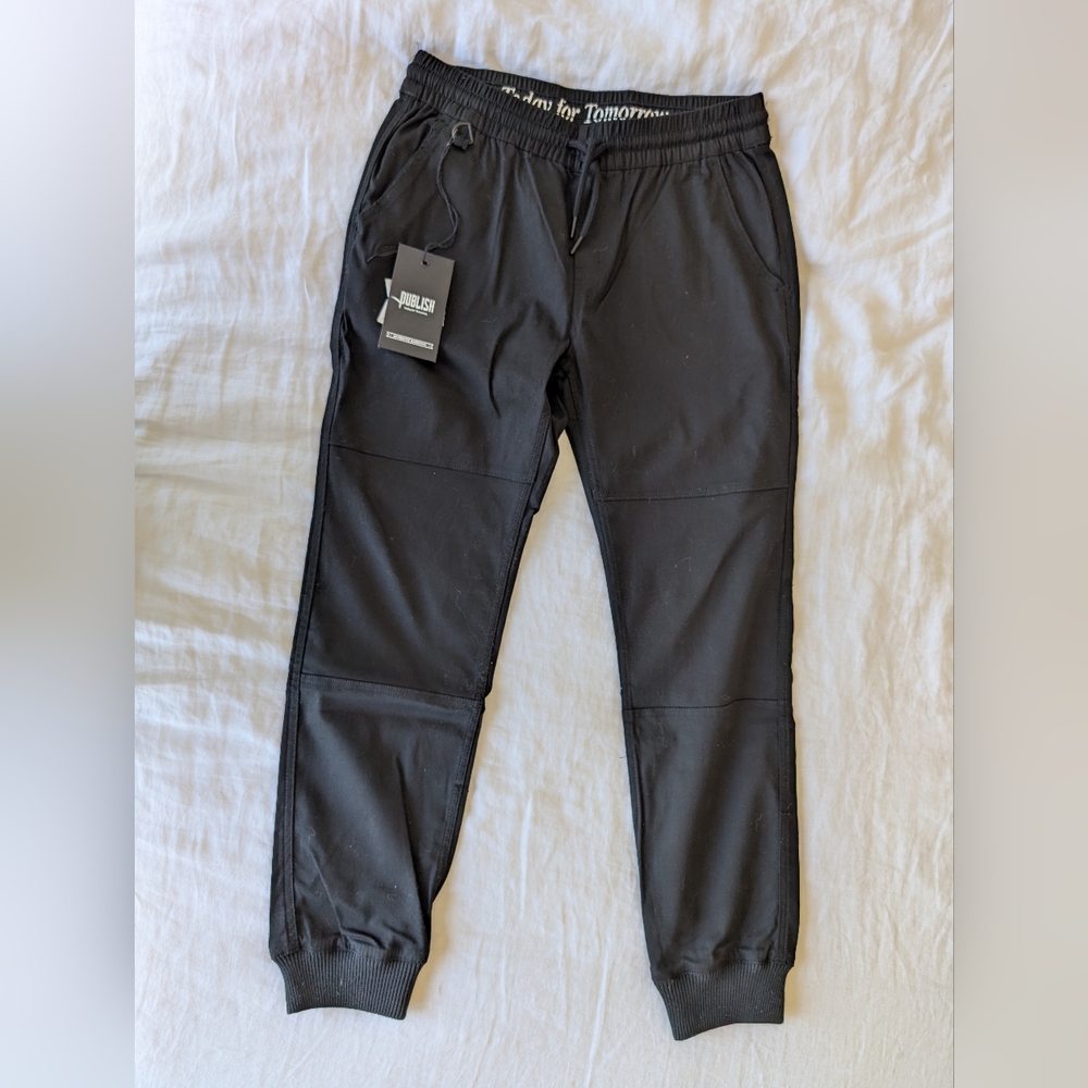 Publish Black Cargo Pants Adjustable Waistband
